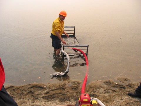 Firestorm Team Setting Up Hose