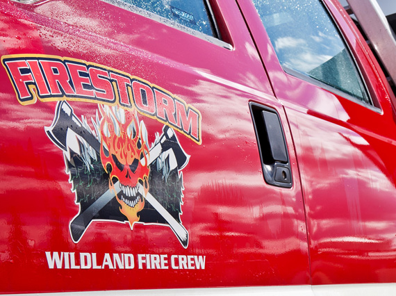 Firestorm logo on truck